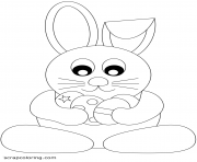 Coloriage lapin avec oeufs facile