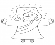 Coloriage cartoon jesus