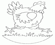 Coloriage paques une poule qui court