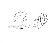 Coloriage poule de paques endormie