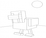 Coloriage minecraft poule