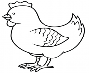 Coloriage poule facile maternelle