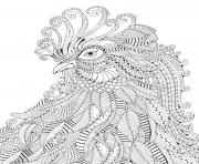 Coloriage anti stress animaux poule