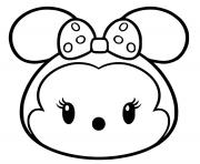 Coloriage tete kawaii de minnie mouse