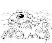 Coloriage adorable dinosaure facile