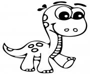 Coloriage dinosaure mignon maternelle