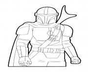 Coloriage the mandalorian au temple Jedi