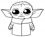 Coloriage baby yoda star wars