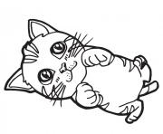 Coloriage chaton cartoon de beaux yeux