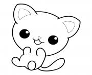 Coloriage chaton mignon des yeux adorable