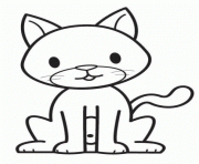 Coloriage chaton assis simple