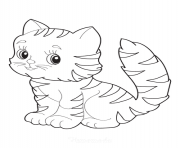 Coloriage adorable chaton