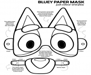 Coloriage Bluey Paper Masque