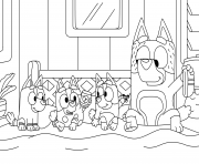 Coloriage bluey petits chiots 