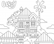 Coloriage maison chalet de bluey