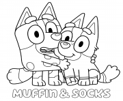 Coloriage Muffin et Sockss