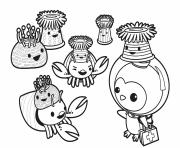 Coloriage anemone hat party octonauts