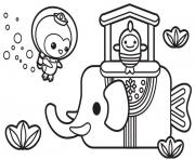 Coloriage elephant de mer octonautes explorateur sous marins