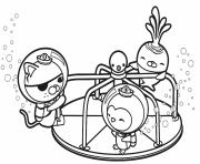 Coloriage friends are found on a merry go round octonauts