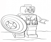 Coloriage lego captain america super heroes