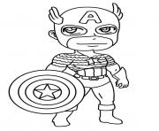 Coloriage mini captain america