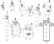 Coloriage Numberblocks All Numbers