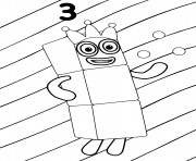 Coloriage Numberblocks Number 3