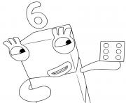 Coloriage numberblocks 6 six fun