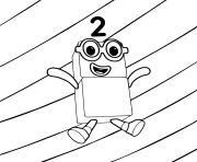 Coloriage Numberblocks Number 2