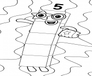 Coloriage Numberblocks Number 5