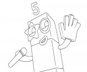 Coloriage numberblocks 5 five