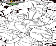 Coloriage power rangers beast morphers devon ravi et zoey