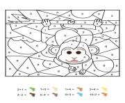 Coloriage magique maternelle un singe facetieux