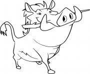 Coloriage pumbaa from la garde du roi lion