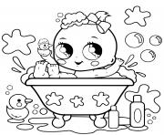 Coloriage bebe prend son bain