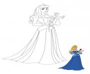 Coloriage princesse la belle au bois dormant Disney de