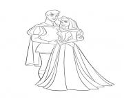 Coloriage princesse la belle au bois dormant et son prince charmant