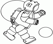 Coloriage fusee astronaute dans lespace