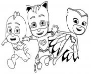 Coloriage pyjamasques pjmasks sacha yoyo amaya bibou greg gluglu