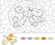 Coloriage magique CE2 cartoon octopus