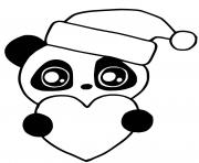 Coloriage cute panda dessin kawaii animal for christmas