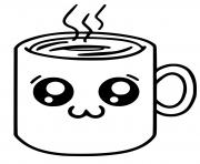 Coloriage cute coffee dessin kawaii drink