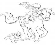 Coloriage lego friends mia cheval 2