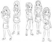 Coloriage lego friends groupe