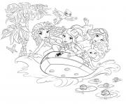 Coloriage lego friends bateau et plage entre filles