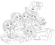 Coloriage lego friends soiree entre filles