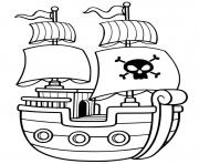 Coloriage bateau pirate simple maternelle