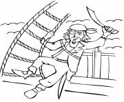 Coloriage pirate garcon bateau