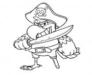 Coloriage sourire sinistre perroquet pirate