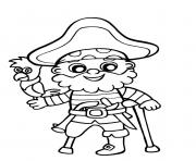 Coloriage pirate garcon enfant avec un grand sourire